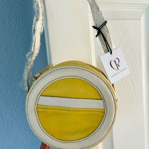 Charlotte Ronson Yellow and Cream Mini Crossbody Bag